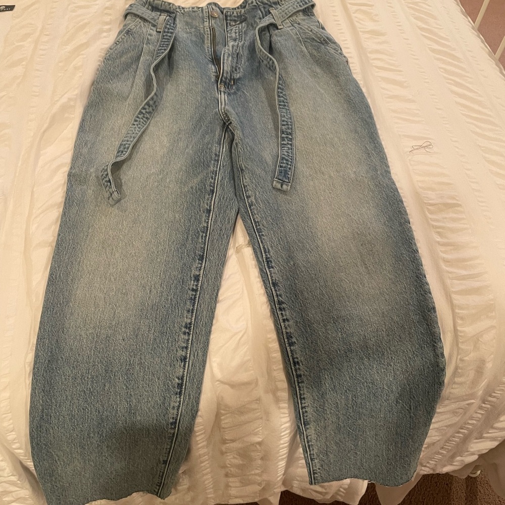 Abercrombie & Fitch waist Tie wide leg jeans
